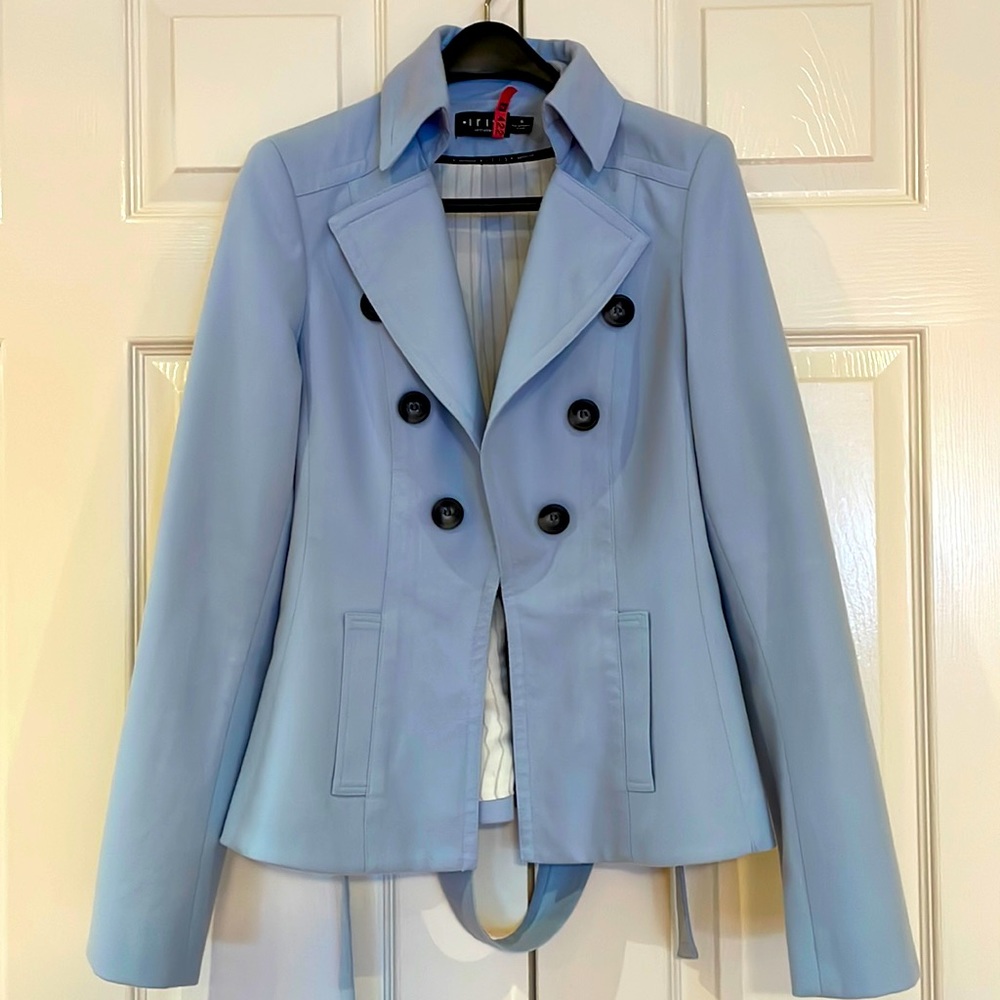 Canadian designer iris pale Blue Jacket size 6